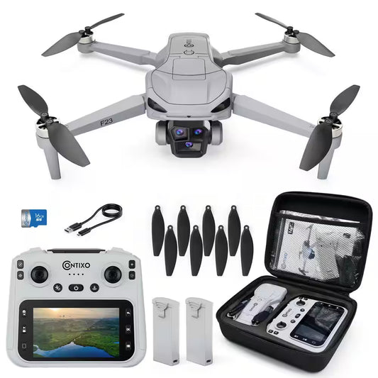 F23 1080P FPV Drone with Camera, GPS Mini RC Quadcopter with 4.5 In. Screen, 46 Min Flight Time Optical Flow Auto Return