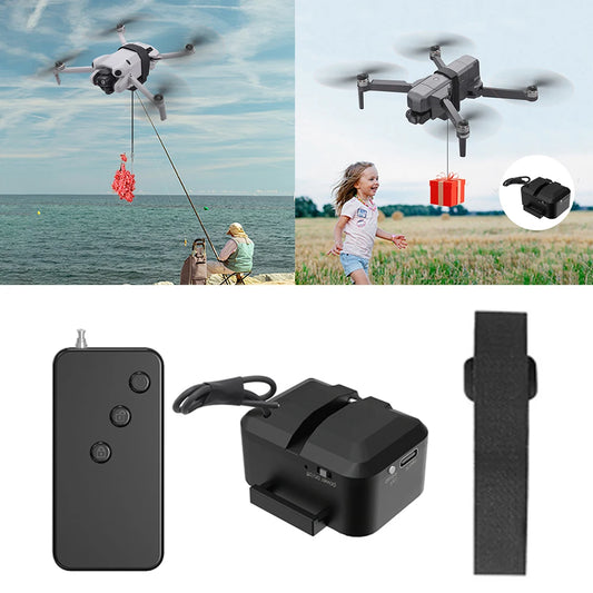 Payload Delivery Thrower for  Mini 4 Pro/Air 3 Universal Drone Remote Thrower Type C Charging for Fishing and Casting Farther