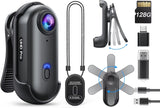 W4 Mini Body Camera 1080P HD 128GB, 2Hrs Recording Wearable Camera , Lightweight Hands-Free for Outdoor & Pet Walking