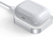 For Airpod Charger, Designed Wireless Charger for Airpods 4(Anc)/3Rd/2Nd Gen, for New Airpod Pro 3 (2025)/ 2Nd Gen, Wireless Earbuds, Slim & Compact for Travel Home Office, (Silver+White)