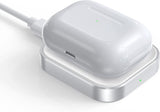 For Airpod Charger, Designed Wireless Charger for Airpods 4(Anc)/3Rd/2Nd Gen, for New Airpod Pro 3 (2025)/ 2Nd Gen, Wireless Earbuds, Slim & Compact for Travel Home Office, (Silver+White)