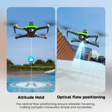 S5S Foldable Drones with Camera for Kids and Adults, Brushless Motor, 2 Batteries, Black