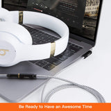 Headphone Extension Cable 15Ft/4.5M, 3.5 Mm Audio Extension Cable-Aux Cord Extender 90-Degree Right Angle Male to Female Stereo Audio Cable Nylon Braided for Smartphones, Media Player