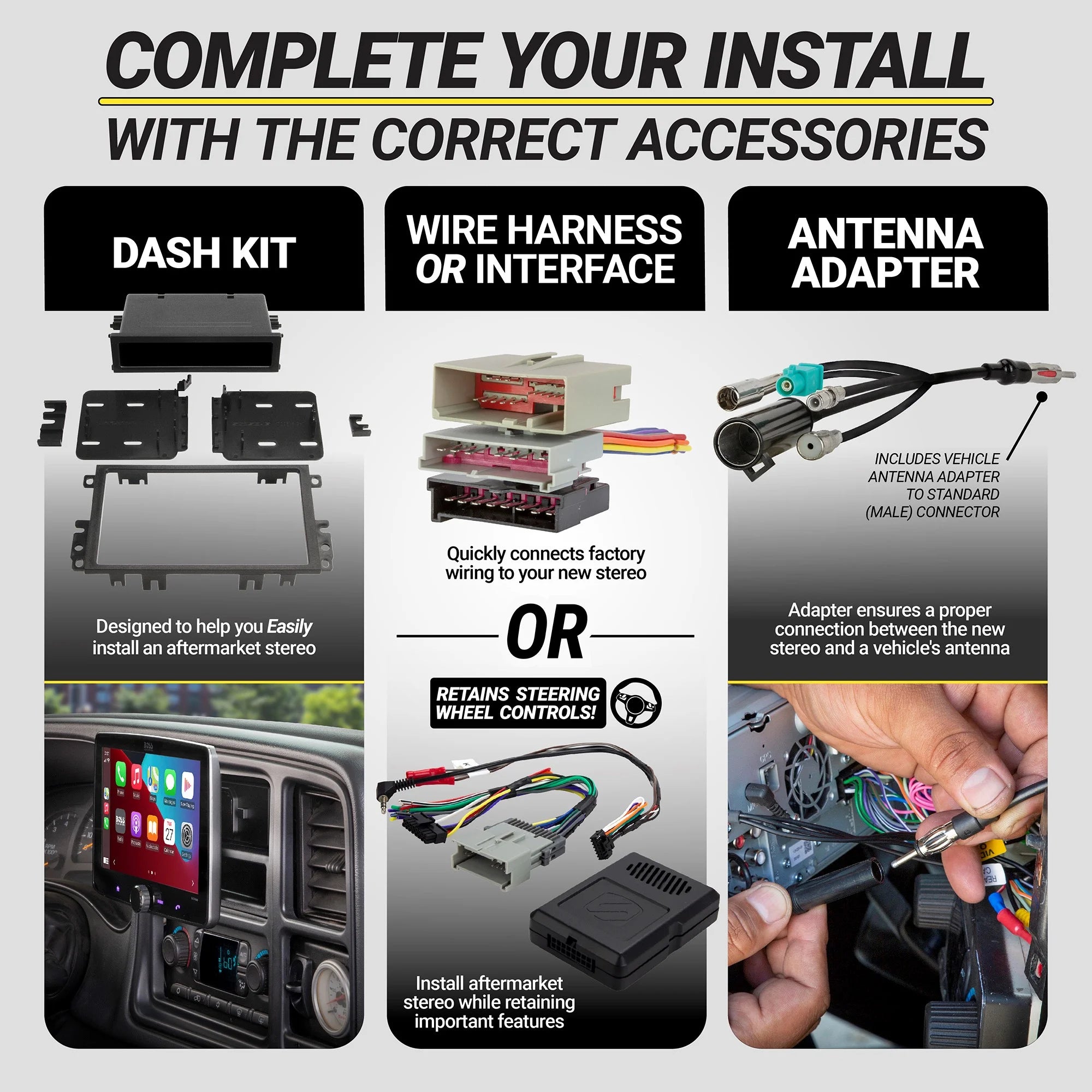 CP-71WA Single DIN 6.5" Color Touchscreen Car Stereo with Bluetooth Connected Apple Carplay + Android Auto