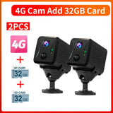 2PCS  5MP Mini Camera 4G/Wifi Security Camera 2400Mah Indoor Home Surveillance Cam PIR Human Motion Auto Tracking Ubox