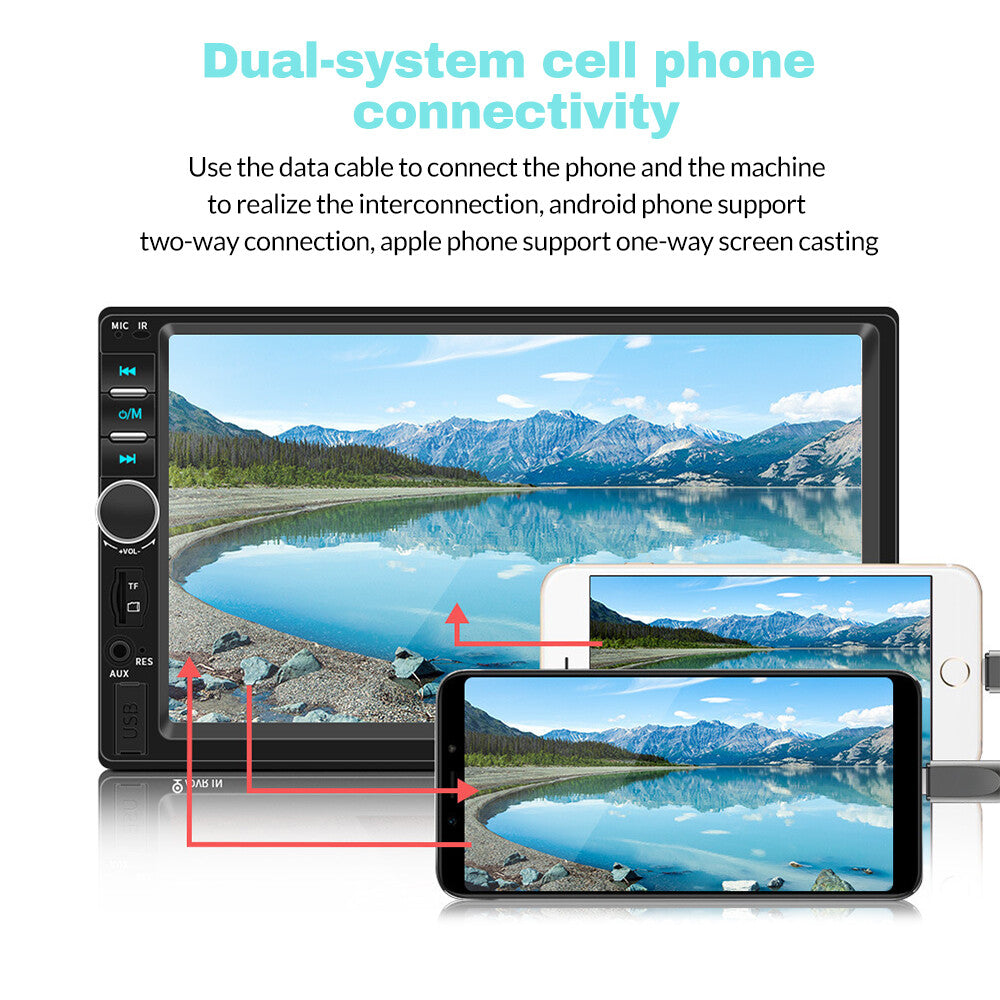 7" Radio Estereo De Pantalla Para Coche Carro Tactil Doble Din Android Bluetooth