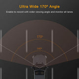 Touch Screen Dash Cam 4" 1080P Dual Lens Car DVR Recorder Front and Rear Camera