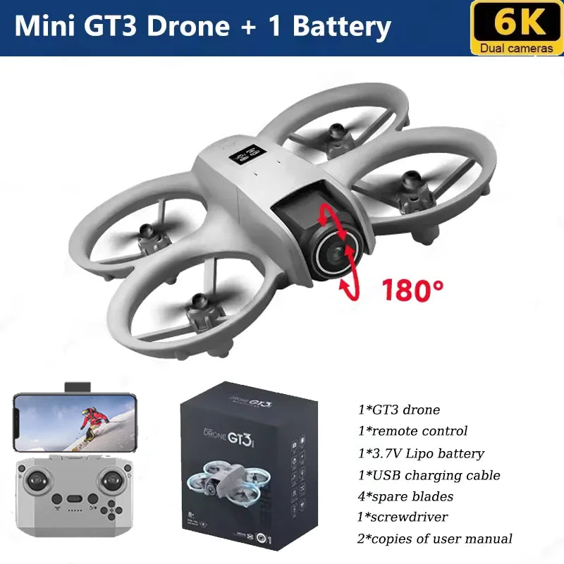 NEW GT3 MAX Drone 8K HD Camera 360°Stunt Dual Lens GPS 5G Wifi Brushless Motors Foldable Quadcopter for Aerial Photography Gifts