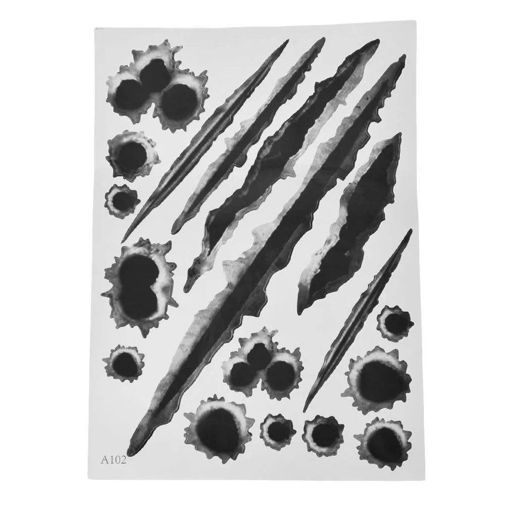 1Pcs Funny Car Stickers 3D Bullet Hole Car Side Stickers Car-Covers Motorcycle Scratch Realistic Bullet Hole Waterproof Stickers