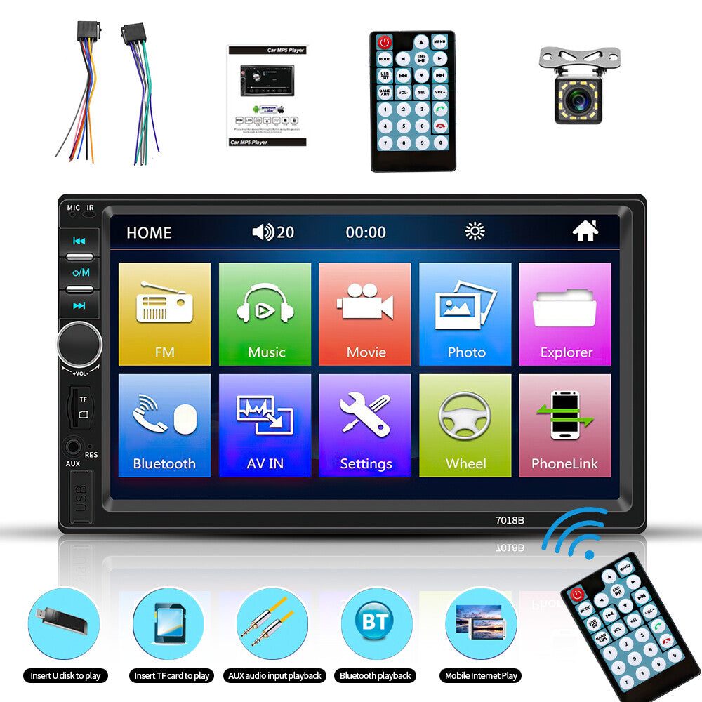 7" Radio Estereo De Pantalla Para Coche Carro Tactil Doble Din Android Bluetooth