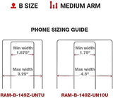 X-Grip Large Motorcycle Phone Mount with Handlebar U-Bolt Base, Medium Arm, Universal Bike & ATV Smartphone Holder RAM-B-149Z-UN10U