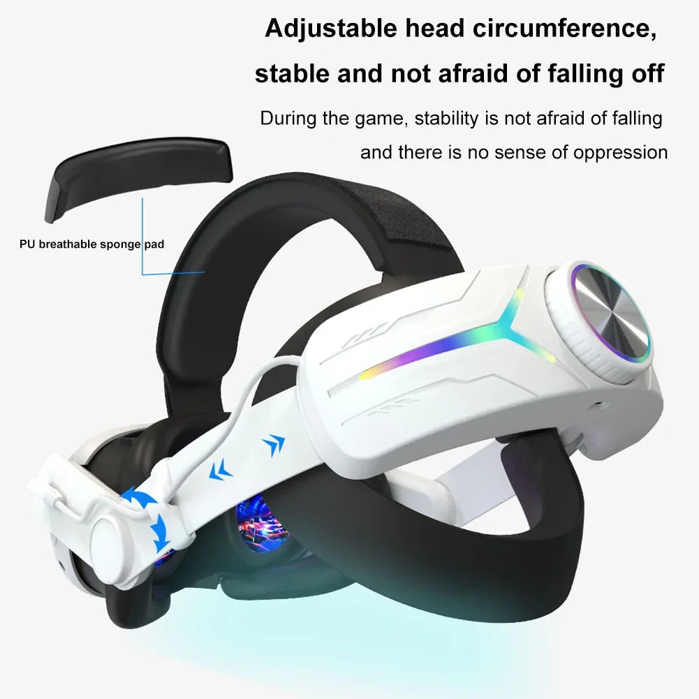Head Strap  Quest 3 Comfort Sponge VR Headwear Charging Headset with Built-In 8000/6000Mah Batteries for VR Accessories