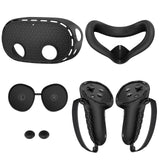 10-In-1 Soft Silicone Controller Case for Meta Quest 3 /3S Headset Grip Protector with Battery Cover for Quest 3/3S Accessories