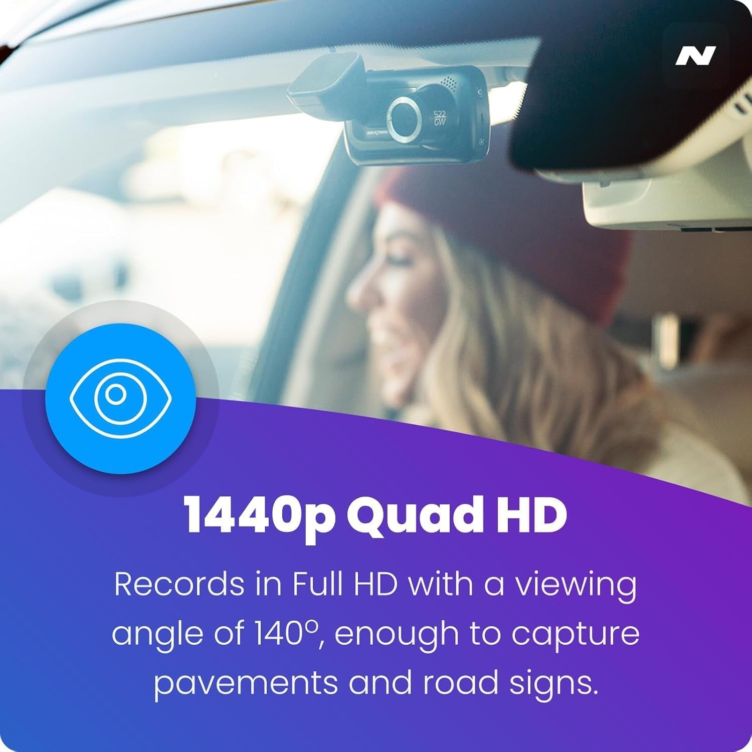 1440P HD Wi-Fi Dash Cam 522GW with Alexa…