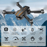 Drone with 4K Camera VR, FPV Drone Quadcopter with Brushless Motor, Headless Mode, Optical Flow, Altitude Hold, Foldable Mini Drone for Adults/Kids, Black