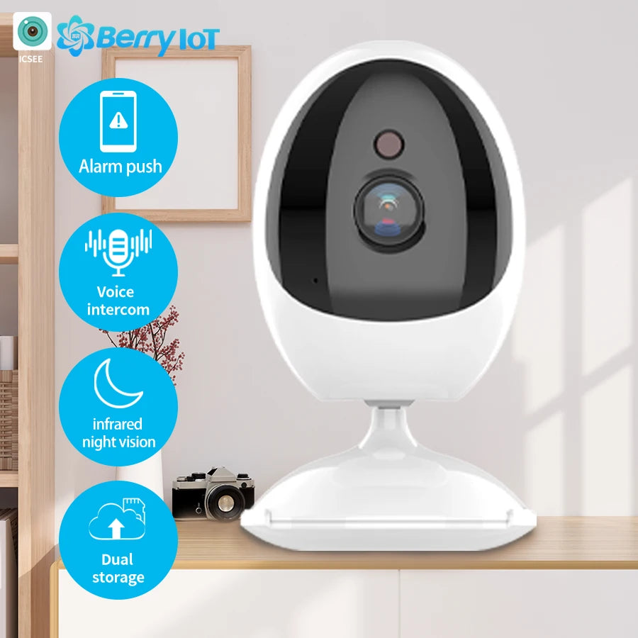 1080P Wireless WIFI Security Surveillance Camera for Indoor Baby Monitor Mini Camera Human Shape Detection Two-Way Audio ICSEE
