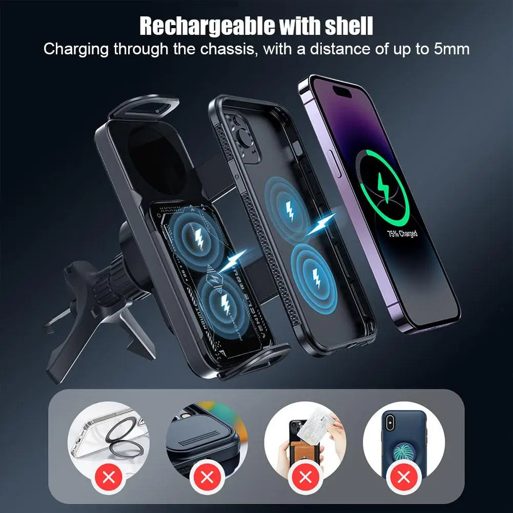 NEW High-End 360° Rotation Car Mobile Phone Holder  Cellphone Stand with Fast Wireless Charging Adapter Phone Mount