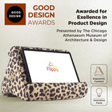 Original Tablet Pillow Stand & Ipad Holder, Gift for Book Lovers & Readers, Multi-Angle Stand with Storage for Lap, Desk & Bed, Compatible with Kindle, Fire, Ipad & Samsung, Def Leopard