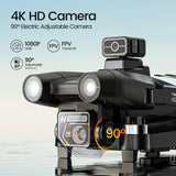 DEERC D75 GPS Drone with 4K Camera for Adults, Brushless Motor, Auto Return Home, 2 Batteries, Black