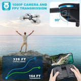Drone with 1080P Camera for Beginners and Kids Foldable Remote Control with Voice Control Gestures Selfie One Key Start