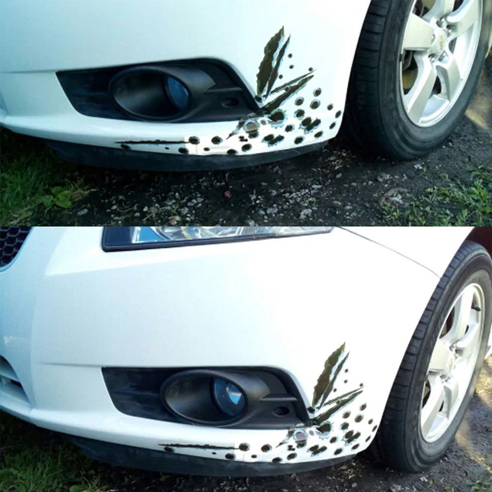 1Pcs Funny Car Stickers 3D Bullet Hole Car Side Stickers Car-Covers Motorcycle Scratch Realistic Bullet Hole Waterproof Stickers