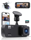 Dash Cam, 8K HD Car Dash Camera with Front and Rear Recording, Built-In Wi-Fi & GPS, Enhanced Night Vision,32 GB