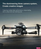 2024 New RC Drone with 4K Ultra HD Triple Camera, Wifi FPV Foldable Quadcopter +4 Battery,