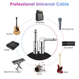 10FT Instrument Cable - Electric Guitar & Bass Cable with Right Angle 1/4 Inch Connector - Black