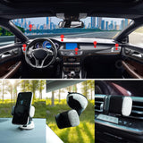 Bling Car Phone Holder,Bling Crystal Car Phone Mount, with One More Air Vent Base, Universal Cell Phone Holder for Dashboard,Windshield and Air Vent (White)