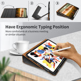 Case for Ipad Pro 12.9 2022 6Th/5Th/4Th/3Rd Generation with Pencil Holder Pocket Folio Stand Cover Soft TPU Back Shockproof, Auto Sleep/Wake,Vegan Leather