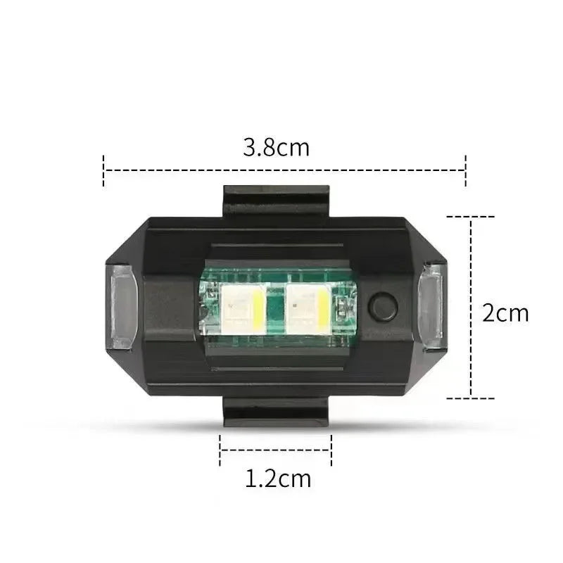 Universal LED Strobe Lights Motorcycle/Bike/Aircraft/Drone anti Collision Warning Light Night Flying Blinking Signal Indicator
