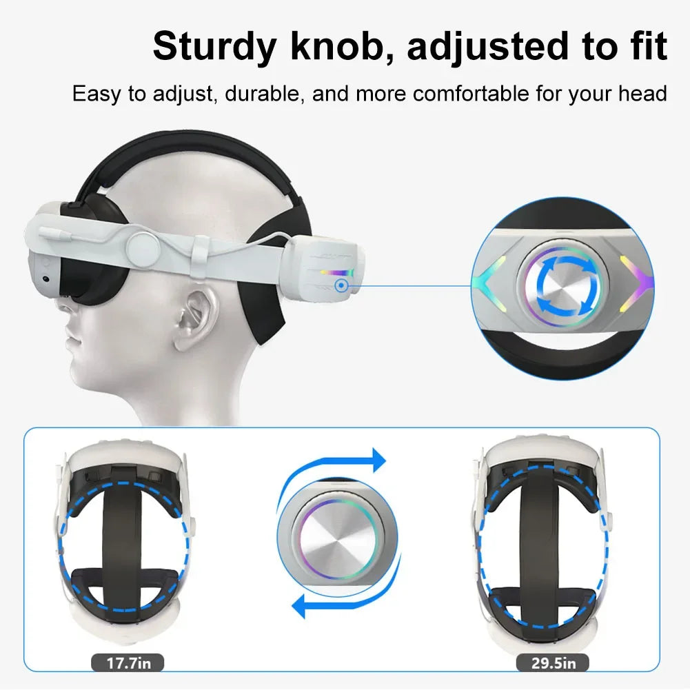 Head Strap  Quest 3 Comfort Sponge VR Headwear Charging Headset with Built-In 8000/6000Mah Batteries for VR Accessories