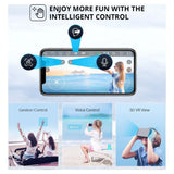 V8 with 1080P HD Camera for Adults and Kids for Adults and Children FPV RC Quadcopter with LED Lights and Optical Flow Sensor, 2 Batteries, Black
