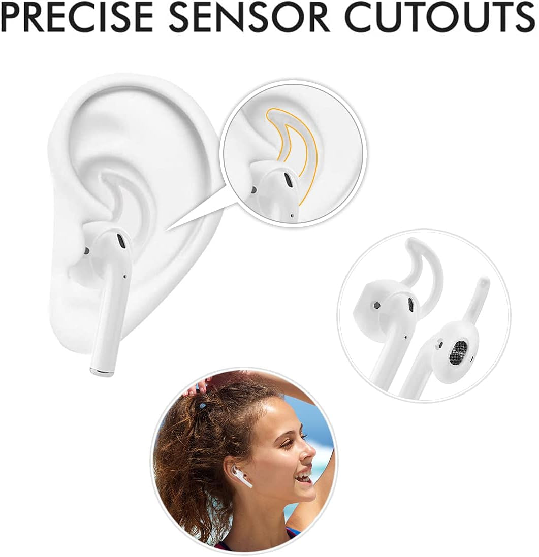 KHTONE Airpods Case, 12 in 1 Silicone Airpods Accessories Set Protective Cover, Compatible with Apple Airpods Charging Case,Watch Band Airpods Holder/Ear Hooks/Keychain//Carrying Box