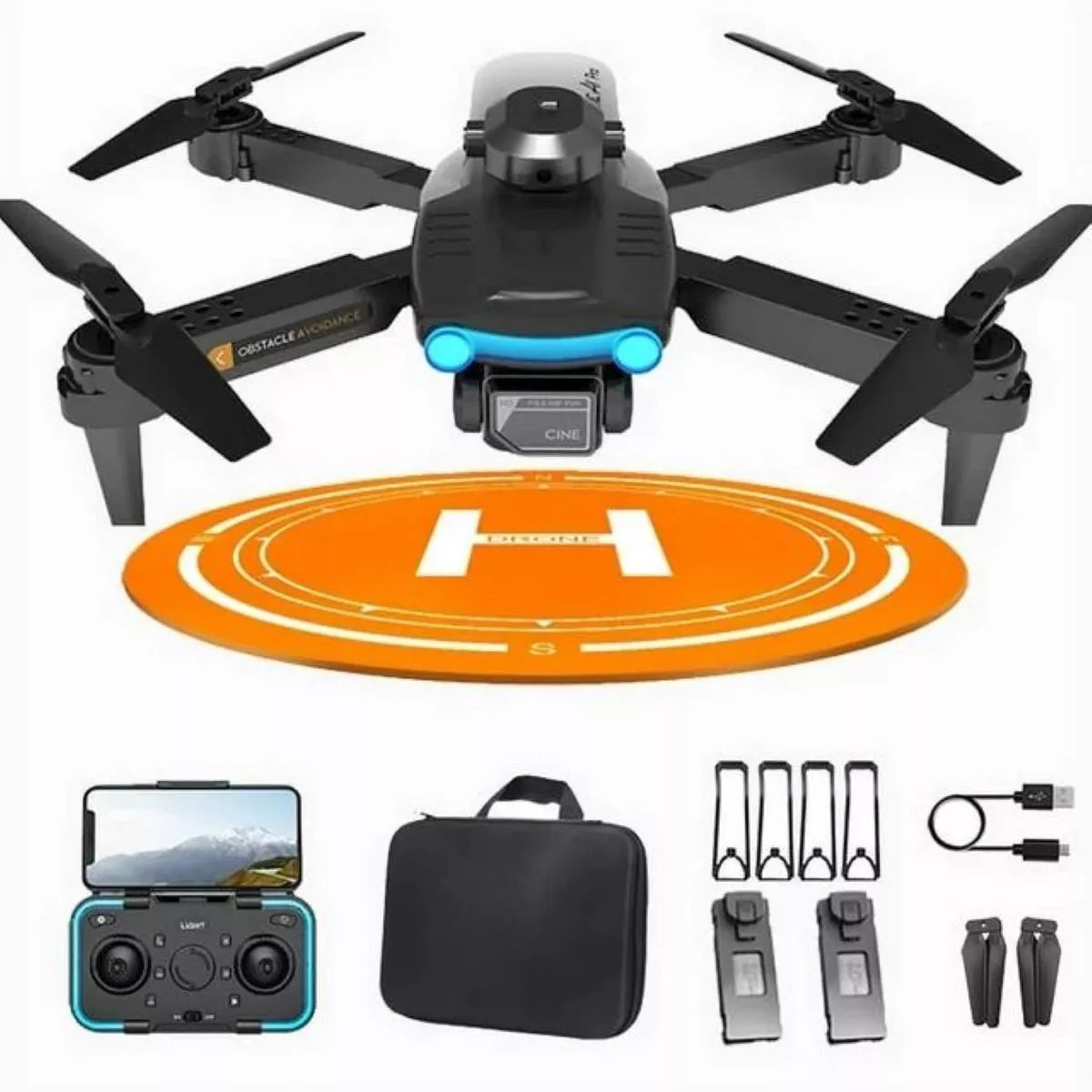 Contixo F19 Arvo Foldable Drone with 1080P HD Camera, FPV, Obstacle Avoidance, 2 Batteries, Brushless Motors & LED Lights – Black