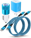 4Pack Type C Chargers, 20W PD Charger Block+30W Car Charger+2 X 60W USBC to USB-C Cables Quick Charge 3.0 C Charger for Samsung Galaxy S21+ Ultra 5G S20 A51 A71 Note 21 Google Pixel 6 5 4A 4XL, Moto