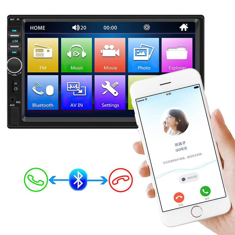 7" Radio Estereo De Pantalla Para Coche Carro Tactil Doble Din Android Bluetooth