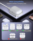 For Airpod Charger, Designed Wireless Charger for Airpods 4(Anc)/3Rd/2Nd Gen, for New Airpod Pro 3 (2025)/ 2Nd Gen, Wireless Earbuds, Slim & Compact for Travel Home Office, (Silver+White)