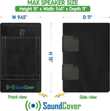 Two Black Waterproof 600D Outdoor Speaker Covers for C-Bracket Mounted Speakers – Fits Klipsch AW-650, Polk Atrium 8 SDI, Definitive Technology AW 6500 (Max Dimensions: H 15" X W 9.45" X D 11")