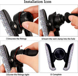 Bling Car Phone Holder, 360 Degrees Adjustable Crystal Auto Car Mount Phone Holder for Dashboard,Windshield and Air Vent (Black)
