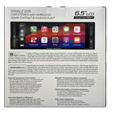 CP-71WA Single DIN 6.5" Color Touchscreen Car Stereo with Bluetooth Connected Apple Carplay + Android Auto