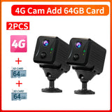 2PCS  5MP Mini Camera 4G/Wifi Security Camera 2400Mah Indoor Home Surveillance Cam PIR Human Motion Auto Tracking Ubox