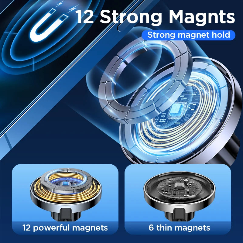 Joyroom 15W Qi Magnetic Car Phone Holder Wireless Charger for Iphone 14 13 12 Series Fast Air Vent Charging Phone Holder Charger