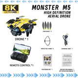 M5 Drone Professional 8K GPS Three Camera 360° Obstacle Avoidance Photography Optical Flow Positioning Brushless Quadcopte Gifts