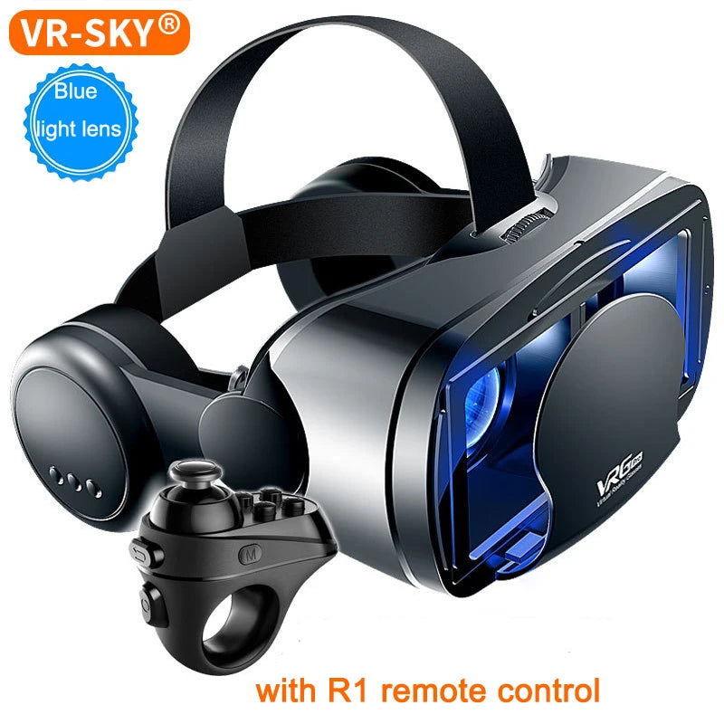 VRG Pro 3D VR Glasses Virtual Reality Full Screen Visual Wide-Angle VR Glasses Box for 5 to 7 Inch Smartphone Eyeglasses