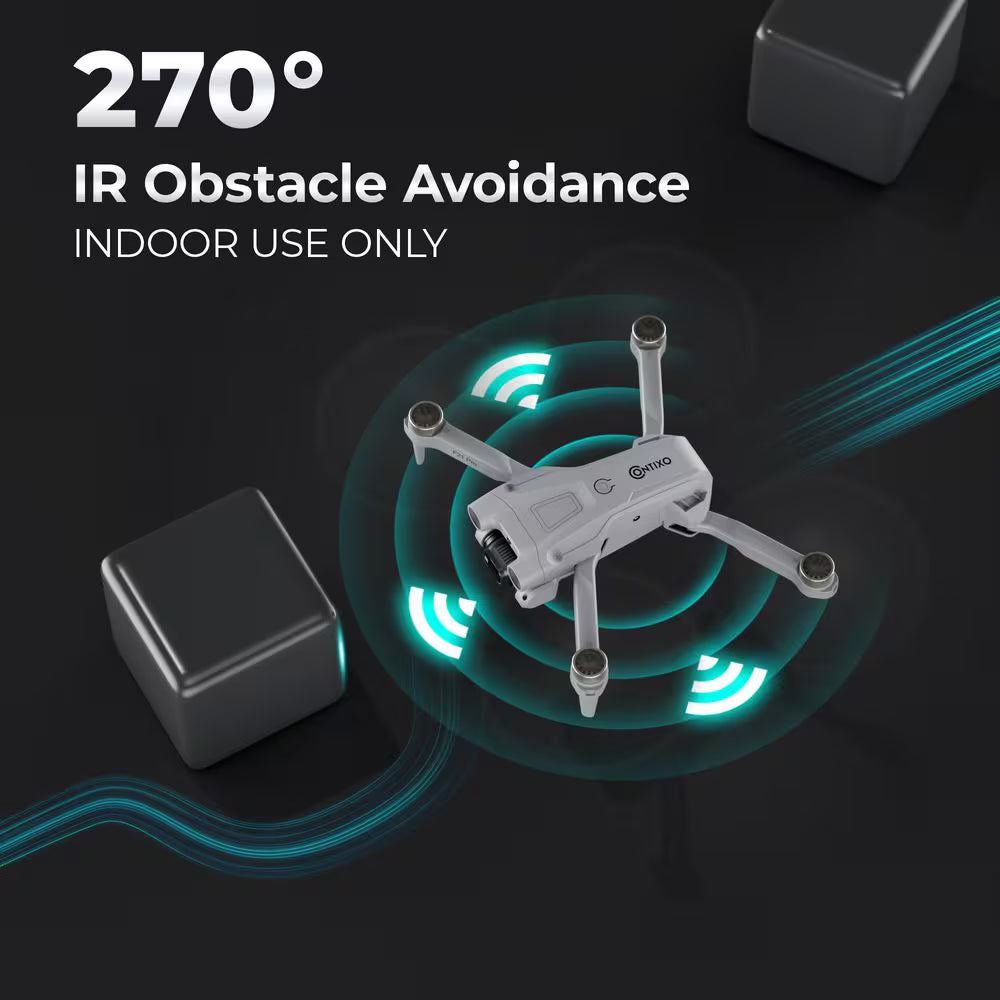 Lumo Pro Mini FPV Drone with Camera, 4.3 In.Screen, Foldable, Brushless Motor, 2-Batteries and Case – Gray
