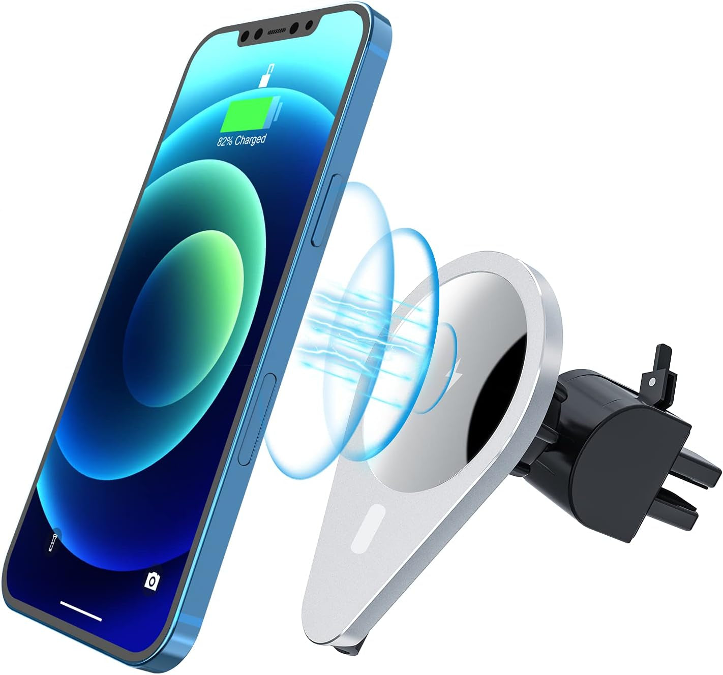 Magnetic Wireless Car Charger, Fast Wireless Car Charger Phone Mount,15W Auto-Clamping Air Vent Holder,For Iphone 13/13 Pro/13Pro Max/13 Mini/12/12 Pro/12 Pro Max/12 Mini