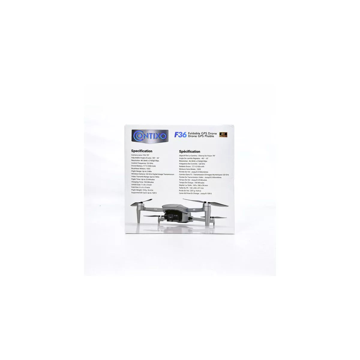 Contixo F36 GPS Drone 4K Camera, 3-Axis Gimbal, 25 Min Flight, 2-Mile Range, Foldable, Brushless, Follow Me, One-Key Return