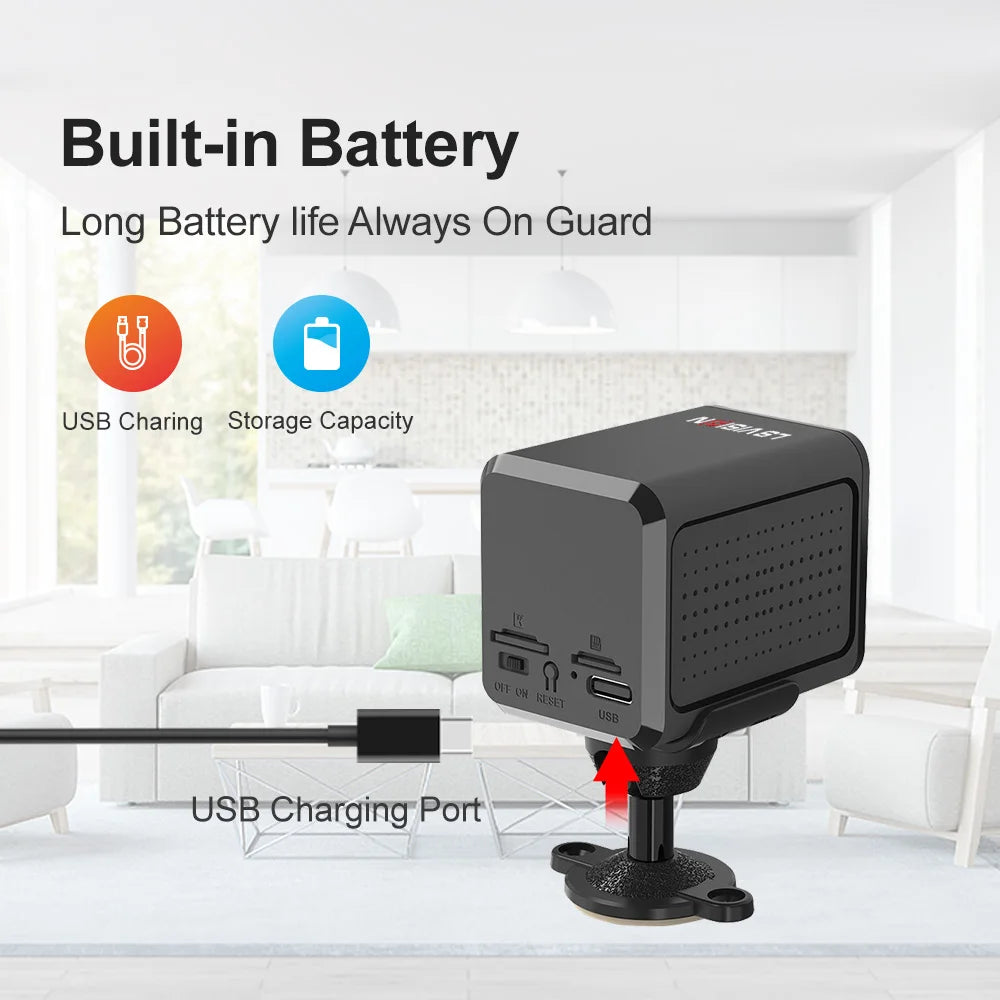 2PCS  5MP Mini Camera 4G/Wifi Security Camera 2400Mah Indoor Home Surveillance Cam PIR Human Motion Auto Tracking Ubox