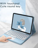 Ipad 10Th Generation 2022 Keyboard Case with Touchpad Cute round Key Color Keyboard Ipad 10 10.9 Inch Detachable Touch Keyboard Slim Smart Cover with Pencil Holder